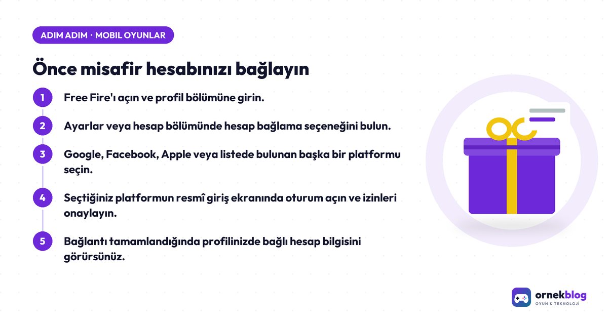 Önce misafir hesabınızı bağlayın – adım adım özet görseli