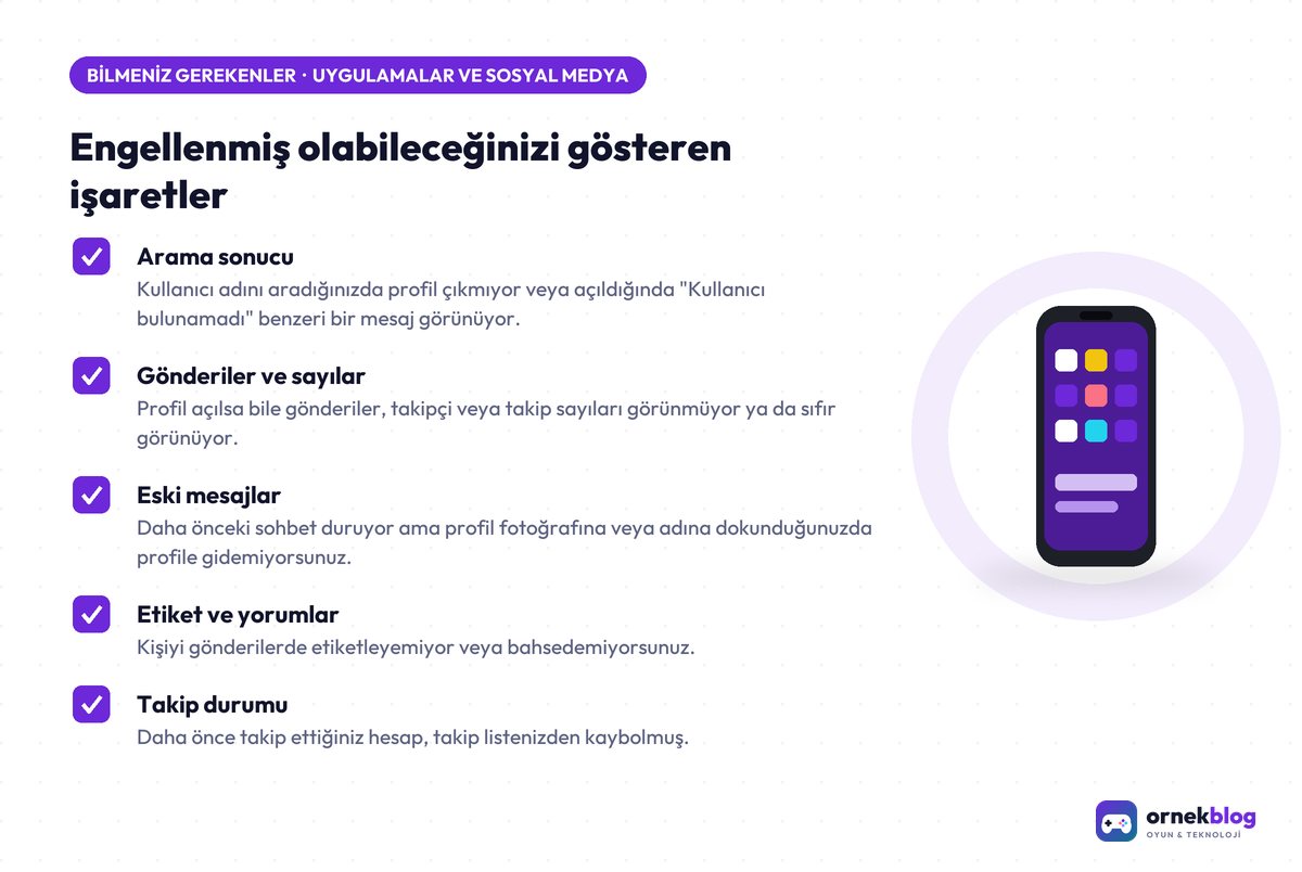 Engellenmiş olabileceğinizi gösteren işaretler – özet görseli