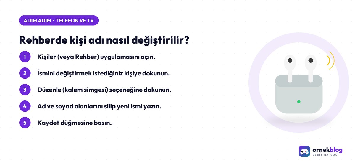 Rehberde kişi adı nasıl değiştirilir? – adım adım özet görseli